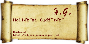 Hollósi Győző névjegykártya